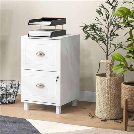 Archivador AMAR, 2 Cajones, 40x41,5x67,5 cm en Madera, color Blanco