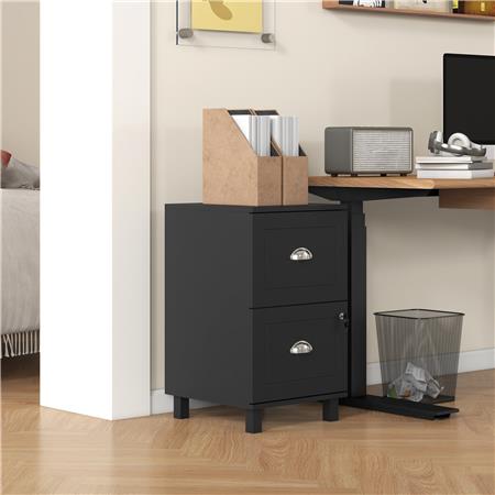 Archivador AMAR, 2 Cajones, 40x41,5x67,5 cm, en Madera, color Negro