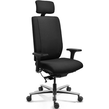 Silla Ergonómica KRONOS, Uso 24H, Certificada, Respaldo Ajustable, Material Viscoelástico, Tela Negra