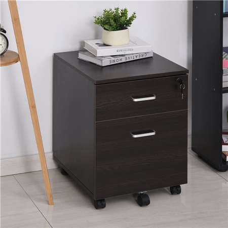DEMO# Archivador con Ruedas KENDO, 2 Cajones, Dimensiones 40x45x55,6 cm, color Negro