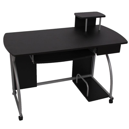 Mesa de Ordenador OHIO PRO II, con bandeja para teclado, dimensiones 115x55cm, en Negro