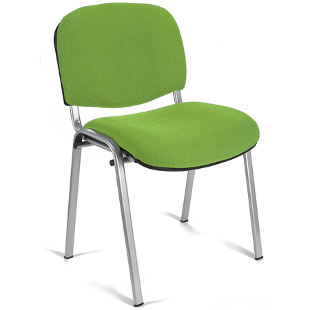 Silla de Confidente MOBY BASE, Cómoda y Práctica, Precio Increíble, Color Verde Lima y Patas Grises
