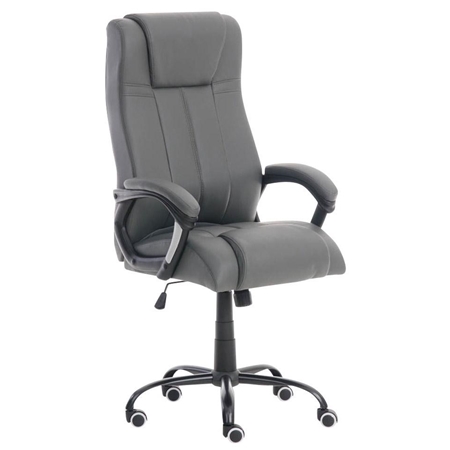 Sillón de oficina CONDOR, excelente acolchado, muy robusta, en piel color Gris