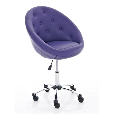 Silla de Diseño VIENA, Gran acolchado, estructura metálica, en piel color morado