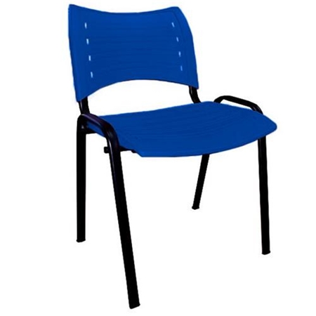 DEMO# Silla de Confidente ELVA, apilable y muy práctica, gran calidad, Color Azul y Patas Negras