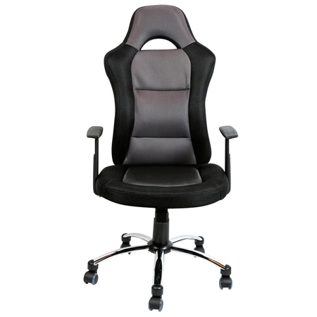 Silla Gamer Deportiva MICHIGAN, diseño exclusivo, gran acolchado, Color Gris