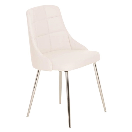 Silla de Confidente MAURO, gran confort, diseño exclusivo, tapizada en Piel color Blanco