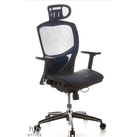 DEMO# Silla Ergonómica de oficina VENUS PRO, gran diseño, Totalmente Ajustable, en malla Azul