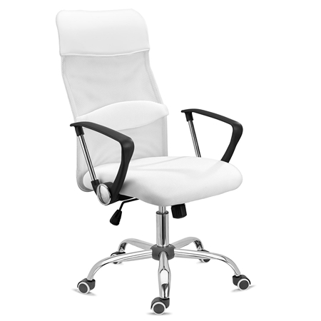 Silla de Oficina ASPEN, Malla Transpirable, asiento acolchado y Precio increíble, Color Blanco