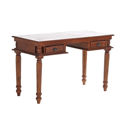 Bonito Escritorio LUCAS, de Estilo Clásico, Dimensiones 130x82,5x60cm, en Madera Color Caoba