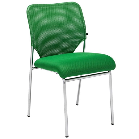 Silla de Confidente JAMAICA Sin Reposabrazos, Robusta y muy Cómoda, en Malla Transpirable color Verde