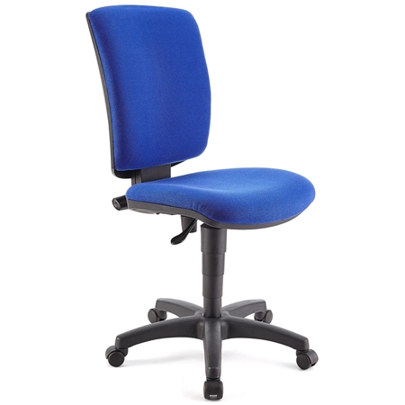 Silla de Oficina ATLAS SIN BRAZOS, Respaldo Ajustable, Gran Acolchado, En Tela Azul