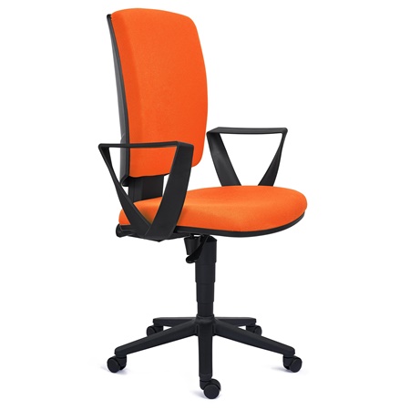 Silla de Oficina ATLAS, Respaldo Ajustable, Gran Acolchado, En Tela Naranja