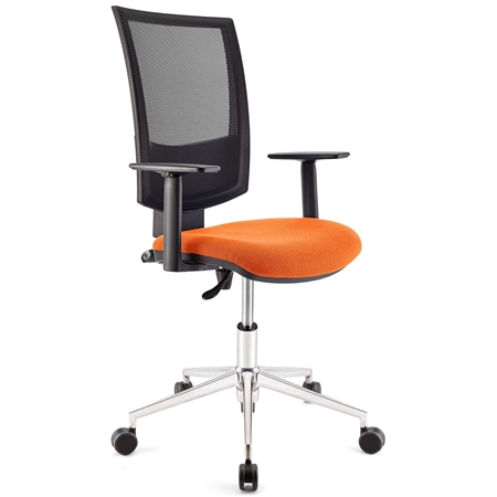 Silla de Oficina PANDORA PRO, Brazos Ajustables, Base Metálica, Gran acolchado, Naranja