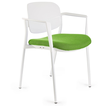 Silla de Confidente ERIC, Cómoda y Práctica, Apilable, Color Verde lima