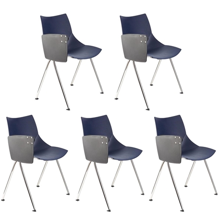 Lote de 5 sillas de Confidente AMIR CON PALA, Cómodas y Prácticas, Color Azul