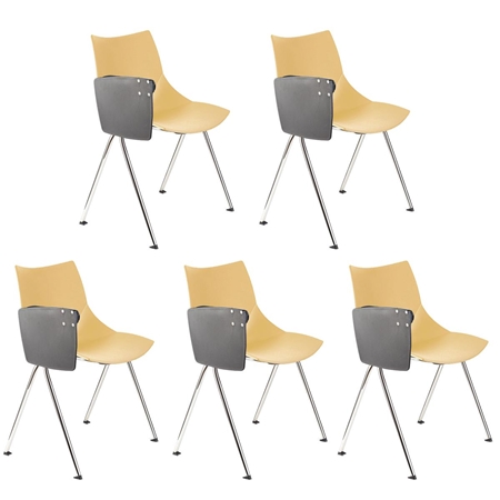 Lote de 5 sillas de Confidente AMIR CON PALA, Cómodas y Prácticas, Color Beige