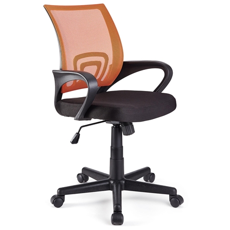 DEMO# Silla de Oficina VISTO TELA, Bonito Diseño, Gran Asiento Acolchado, Color Naranja