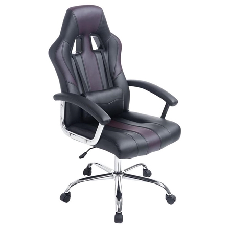 Sillón Gaming INDOS, Diseño Deportivo, Gran Confort, Base Metálica, En Piel Negro y Marrón
