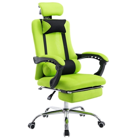 Silla de Oficina / Gaming ANTARES, Reclinable, Reposapiés Extensible, en Malla Transpirable color Verde