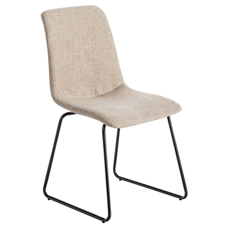 Silla de Confidente FRANCESC, Diseño Exclusivo, Tapizada en Tela color Crema