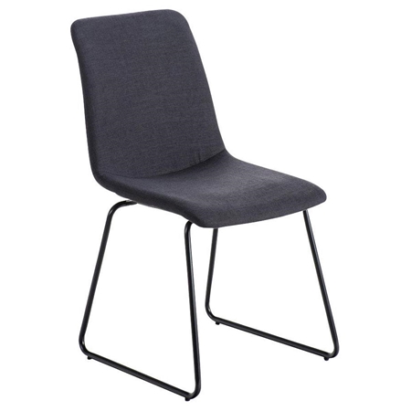 Silla de Confidente FRANCESC, Diseño Exclusivo, Tapizada en Tela color Gris Oscuro