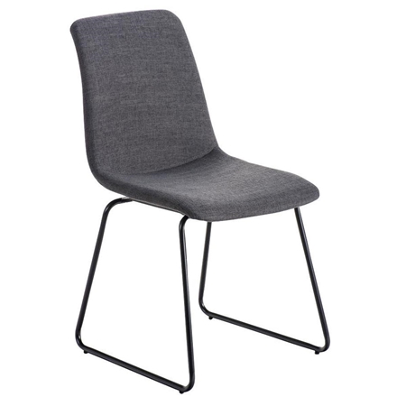 Silla de Confidente FRANCESC, Diseño Exclusivo, Tapizada en Tela color Gris Claro