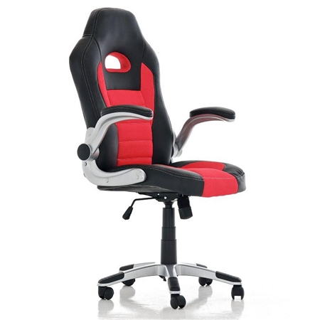 DEMO# Silla de Ordenador Gaming LOTUS, reposabrazos abatibles, en piel y malla transpirable color rosa