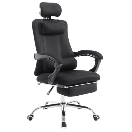 DEMO# Silla de Oficina / Gaming ANTARES, Reclinable, Reposapiés Extensible, en Malla Transpirable color Negro