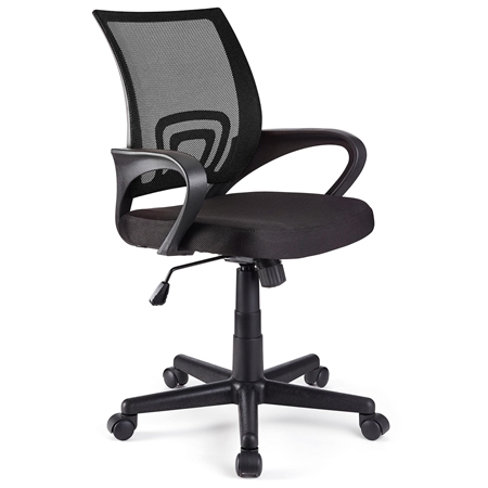 DEMO# Silla de Oficina VISTO TELA, Bonito Diseño, Gran Asiento Acolchado, Color Negro