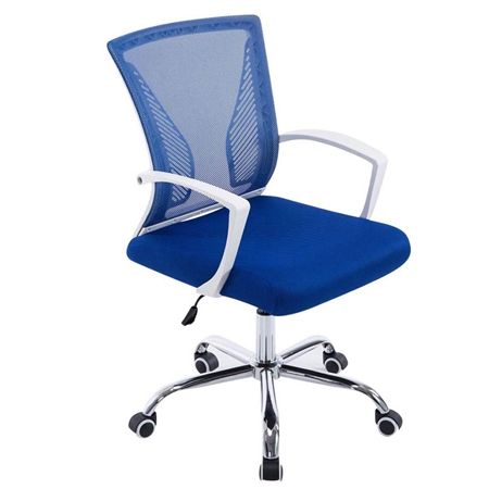 Silla de Oficina CUBA, Estructura Metálica, en Malla Transpirable Color Azul