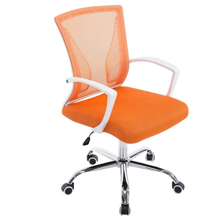 Silla de Oficina CUBA, Estructura Metálica, en Malla Transpirable Color Naranja