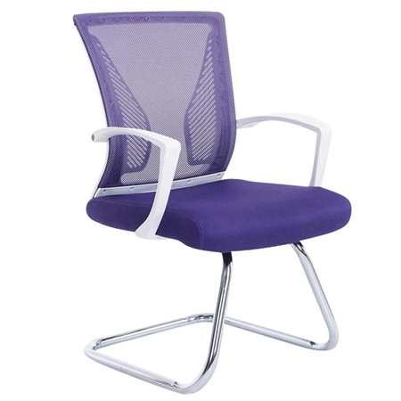Silla de Confidente CUBA V, Estructura Metálica, en Malla Transpirable Color Morado