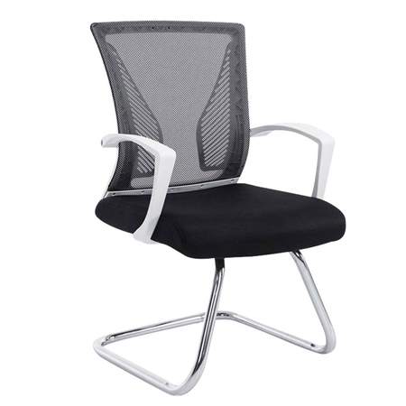Silla de Confidente CUBA V, Estructura Metálica, en Malla Transpirable Color Negro
