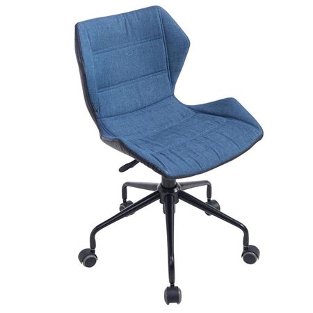 Silla de Oficina LAREDO, Estructura Metálica, en Tela Color Azul