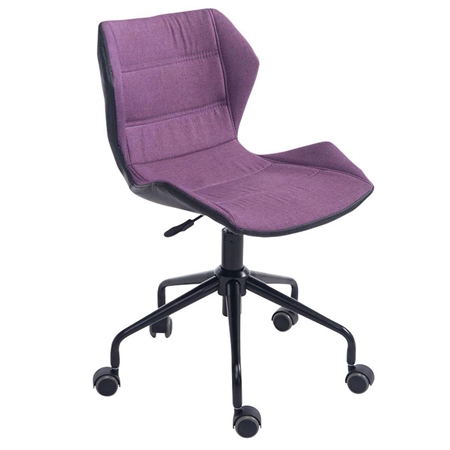 Silla de Oficina LAREDO, Estructura Metálica, en Tela Color Morado