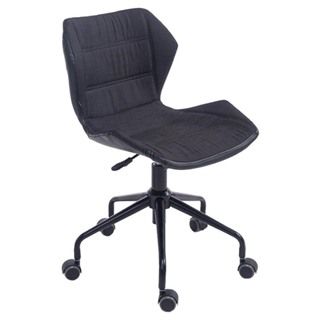 Silla de Oficina LAREDO, Estructura Metálica, en Tela Color Negro