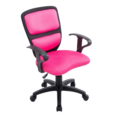 Silla Ergonómica Para Niños SANSA, con Reposabrazos, en Malla Transpirable color Rosa