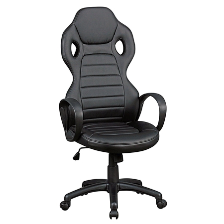 Silla Gaming TUCANA, Diseño Deportivo, Respaldo Alto, en Piel Color Negro