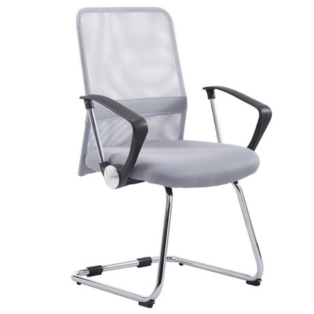 Silla de Confidente ASPEN V, Asiento Acolchado, en Malla Transpirable color Gris