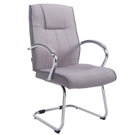 Silla de Confidente BORAU TELA, estructura metálica, reposabrazos, acolchada en color Gris claro