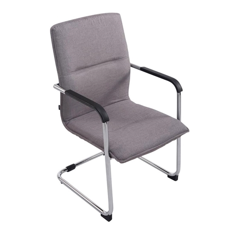 Silla de Confidente GOLIAT TELA, Estructura Metálica, Gran Acolchado y Elegante Diseño en color Gris claro