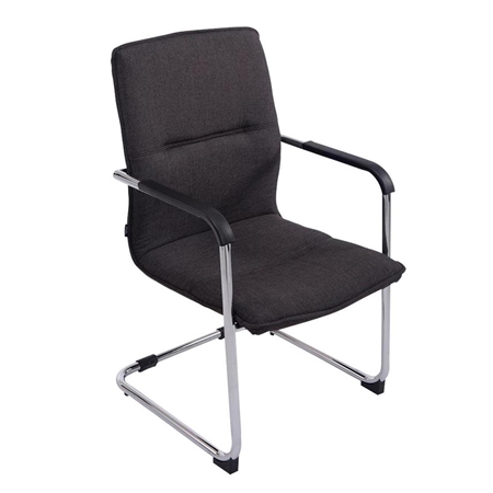 Silla de Confidente GOLIAT TELA, Estructura Metálica, Gran Acolchado y Elegante Diseño en color Gris oscuro