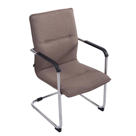 Silla de Confidente GOLIAT TELA, Estructura Metálica, Gran Acolchado y Elegante Diseño en color Marrón kaki /taupe