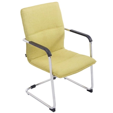 Silla de Confidente GOLIAT TELA, Estructura Metálica, Gran Acolchado y Elegante Diseño en color Verde