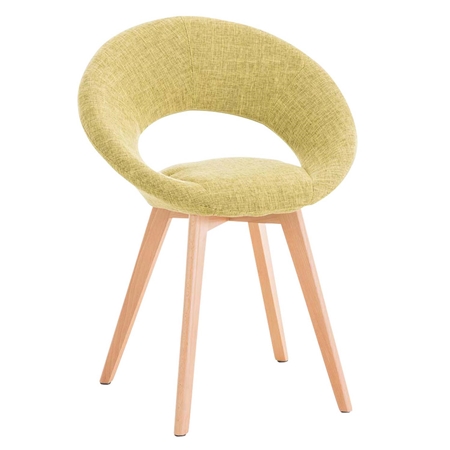 Silla de Confidente TIMY TELA, Diseño Exclusivo, Patas de Madera, Gran Acolchado en color Verde