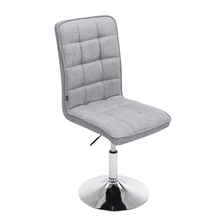 Silla de Confidente BULGARI TELA, ajustable en altura, base fija en metal, tapizada en color Gris claro