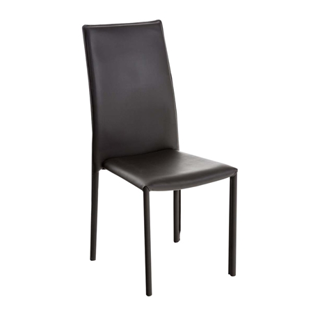 Silla de Confidente LAURA, Diseño Moderno, Tapizada en Piel color Marrón