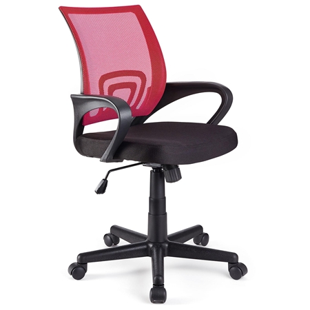 DEMO# Silla de Oficina VISTO TELA, Bonito Diseño, Gran Asiento Acolchado, Color Rojo