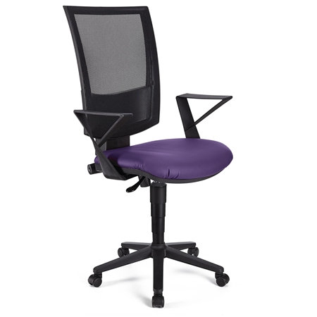 Silla de Oficina PANDORA PIEL, Respaldo Ajustable en Malla, Gran Acolchado, Morado